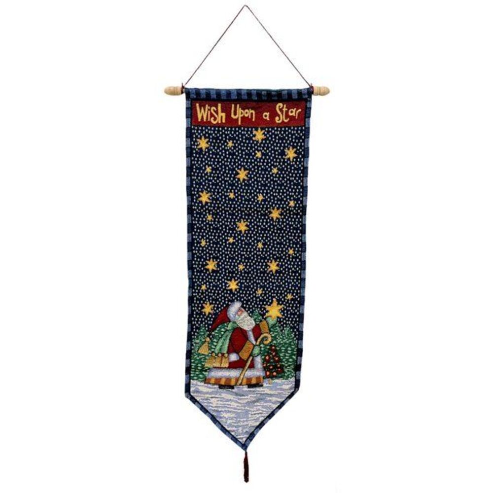 Santa Claus “Wish Upon a Star” Wall Tapestry, 40" x 13"